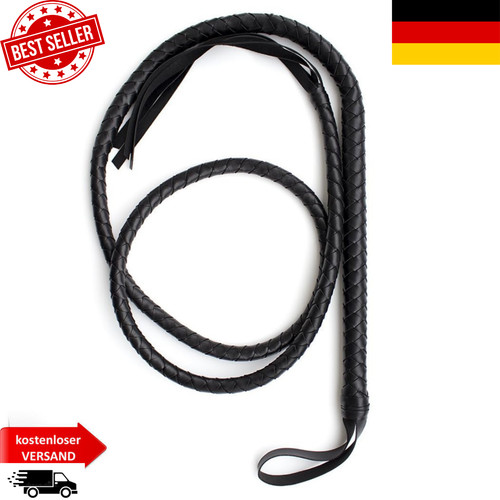 Schwarze echtlederpeitsche - schwarze,