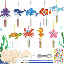 DIY Windspiel Bastelset Kinder - Meertier Holz Windspiele mit Bürste