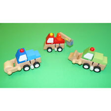 KINDER AUFZIEHAUTO # Holzspielzeug Baufahrzeug Spielauto Kran Walze Bagger 91000