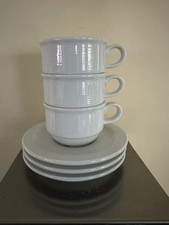3 Thomas Trend Espresso-Mokkatassen mit Untertasse  -  stabelbar- weiß