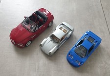 3x Modellauto Bburago BMW Z3/Maisto Bugatti 11/Revell Porsche 959 Metall Autos!