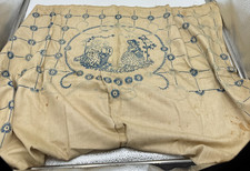 Vintage Ziertuch Decke Handarbeit gestickt/genäht Deko alt retro Haushalt 3