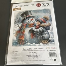 AVA Kreuzstich-Set P086 "Junge und sein Schneefreund"