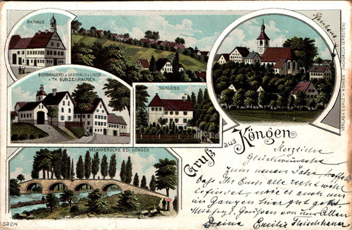 Litho gruss aus köngen - aus,