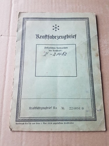 Kfz brief kraftfahrzeugbrief - kfz,