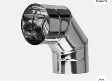 Edelstahl 0,6 mm Abgasrohr Sanierung Ø 220mm Ofenknie Bogen Rauchrohr Ofenrohr 