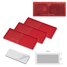 4 x Reflektor Rot 82x36mm selbstklebend Anhänger Rückstrahler Seitenstrahler