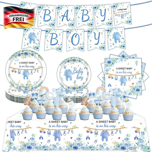 Babyparty deko junge set - junge,