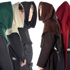 Mittelalter Gugel Dietleib aus Wollfilz Beige, Grün, Rot, Schwarz, Braun LARP