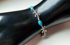 Türkis - Markasit Silberarmband - Eidechse°.