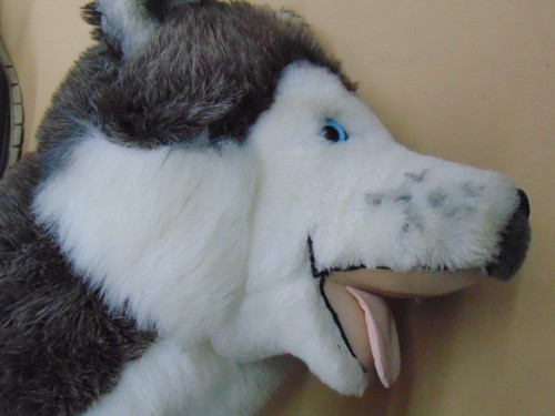 Lebensechtes stofftier husky - stofftier,