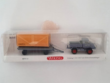 Wiking Unimog in Wolfsburg WOB Nr. 24 U 411 DvF mit Schwerlastanhänger 