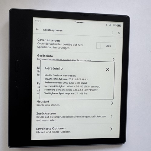 Amazon kindle oasis 32gb - oasis, 32gb,
