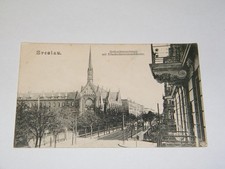alte AK Breslau Gräbschenerstrasse mit Elisabethinerinnenkloster nicht gelaufen