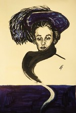 Künstler Zeichnung signiert