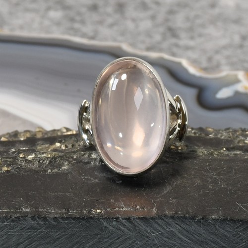 Rosenquarz ring 925er - 925er, silber