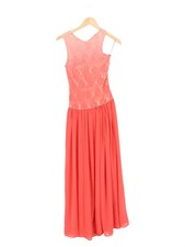 MANGO Damen Festliches Kleid Rot Gr. 34/XS Elegant Romantisch Maxikleid Spitze