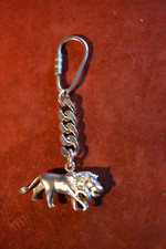 Charivari Bayerischer Löwe mit Panzerkette u.Karabiner 925 Sterlingsilber