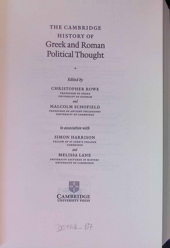 The cambridge history greek - the, of