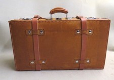 KOFFER Reisekoffer ANTIK Lederkoffer RARITÄT Leder OLDTIMER Deko CABRIO Kl. 4125