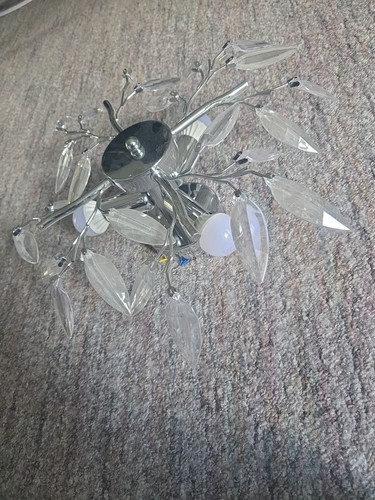 Lampe blätter kristall - kristall, silber