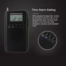 HRD-104 Portable AM/ FM Stereo Radio Pocket 2-Band Digital Tuning Radio Mini
