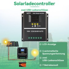 100A MPPT Solar PV Regler 12V 24V 36V 48V 4000W Solar Laderegler Controller LCD