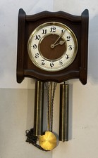 Wanduhr Dugena Pendel Gewichte 70-80er Mit  Junghans-Uhrwerk W 748.10