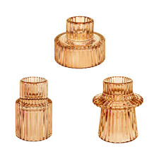 3er Set Glas Kerzenhalter