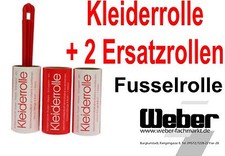 Fusselrolle Fusselbürste Kleiderrolle + 2 Ersatzrollen 3tlg.Set  95048822