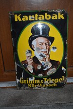 Original Altes Emailschild Kautabak Grimm&Triebel Nordhausen,Deko,Vinatge,Retro