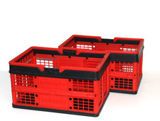 2x Einkaufskorb klappbar 16L + Henkel - Aufbewahrungsbox Klappbox Kofferraumbox