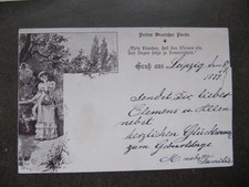 Leipzig , Bild-Ansichtskarte sw.  1899, "" Perlen deutscher Poesie "" gel.