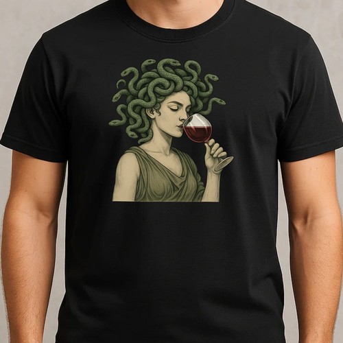 Shirt medusa trinkt - trinkt, wein