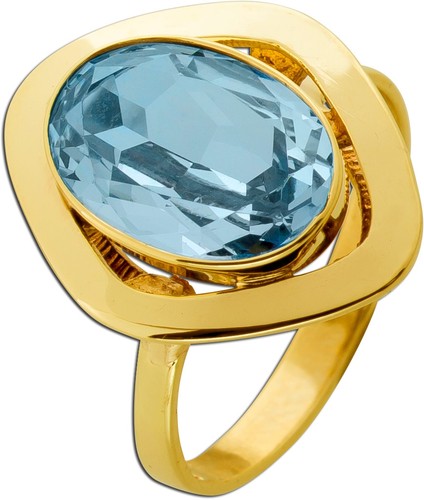 Blautopas ring gold 333 - 333, 8k