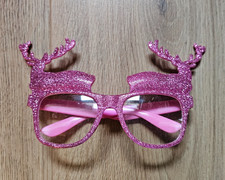 Spaß Brille, Fasching, Karneval, Glitzer, Hirsche