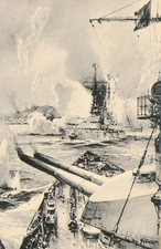 Kriegsschiffe beschießen