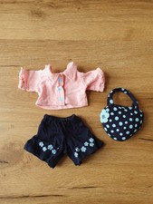 Rarität Bekleidung Für Diddl Kleidungsset Diddlina Bluse Tasche Hose Dunkelblau