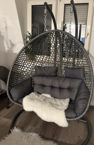 Grau rattan hängesessel für - grau,