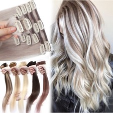 Dick 100% Remy Echthaar Clip In Human Haar Extensions Haarverlängerung 8 Tressen