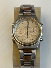 Eleganter Seiko Quartz Chronograph mit Edelstahlarmband, Batterie neu eingesetzt