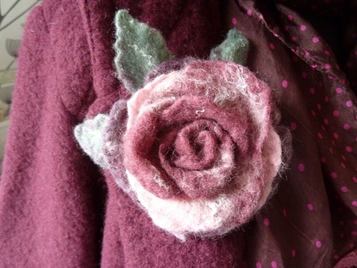 Filzbrosche filz rose blume - filz,