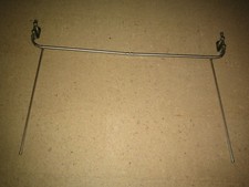 2 Raff-Gardinen Halter, a' 52 cm, verstellbar, silber, schwere Ausführung