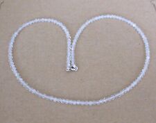 Facettiert weiß Topas  Edelstein  Kette  , 45 cm  ,3 mm, * ( L-53)