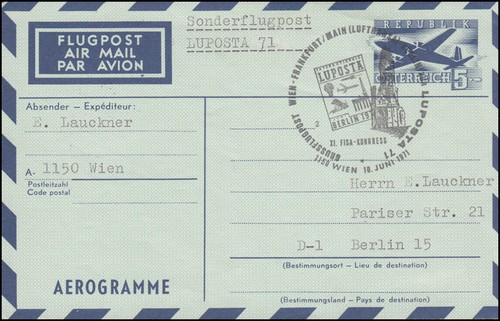 österreich aerogramme 13i - Österreich,