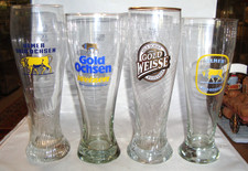 4 x 0,5 l Weizenbiergläser der Ulmer Gold Ochsen Brauerei