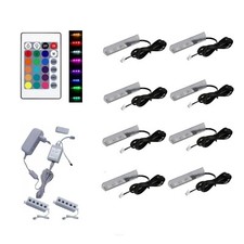 QLS LED Set Schrank- Glaskantenbeleuchtung RGB Clips 12V Fernbedienung 16 Farben