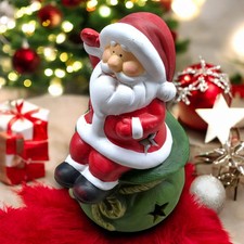 B Ware Weihnachtsmann Teelicht Halter Dekoration / 20 cm hoch