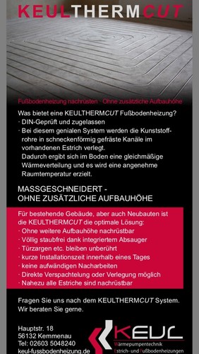 50qm fußbodenheizung fräsen - 50qm,