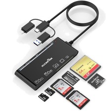 Kartenleser SD CF Micro SD XD MS 7-in-3 USB-C Lightning Adapter Hub für iPhon...
